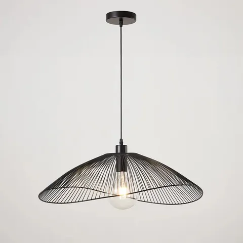 BOXED SKOOKUM 1 LIGHT SINGLE PENDANT FITTING BLACK