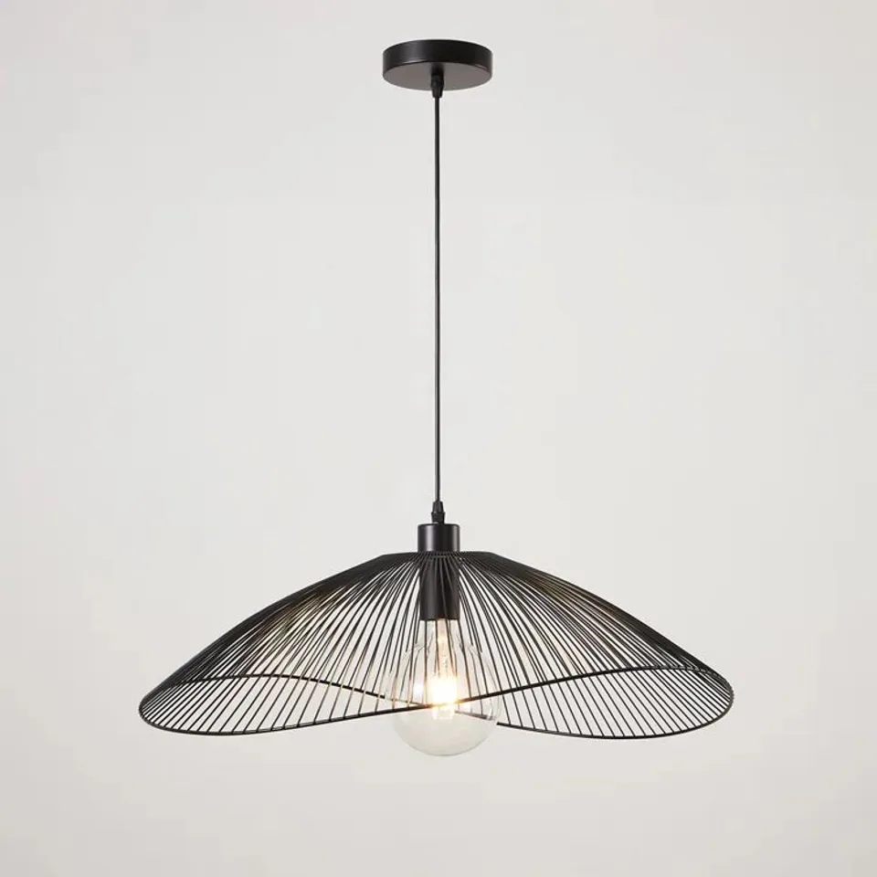 BOXED SKOOKUM 1 LIGHT SINGLE PENDANT FITTING BLACK