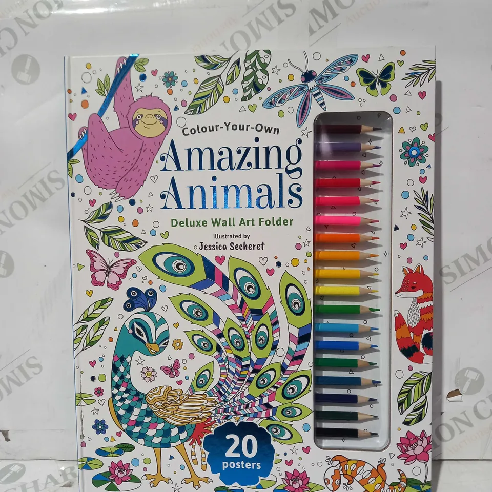 COLOUR YOUR OWN AMAZING ANIMALS DELUXE WALL ART FOLDER