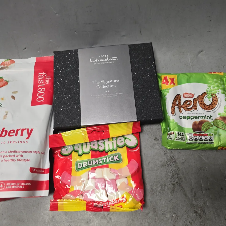APPROXIMATELY 8 ASSORTED FOOD & DRINK ITEMS TO INCLUDE - PEPSI MAX , HOTEL CHOCOLAT THE SIGNATURE COLLECT , SWIZZELS DRUMSTICK ETC