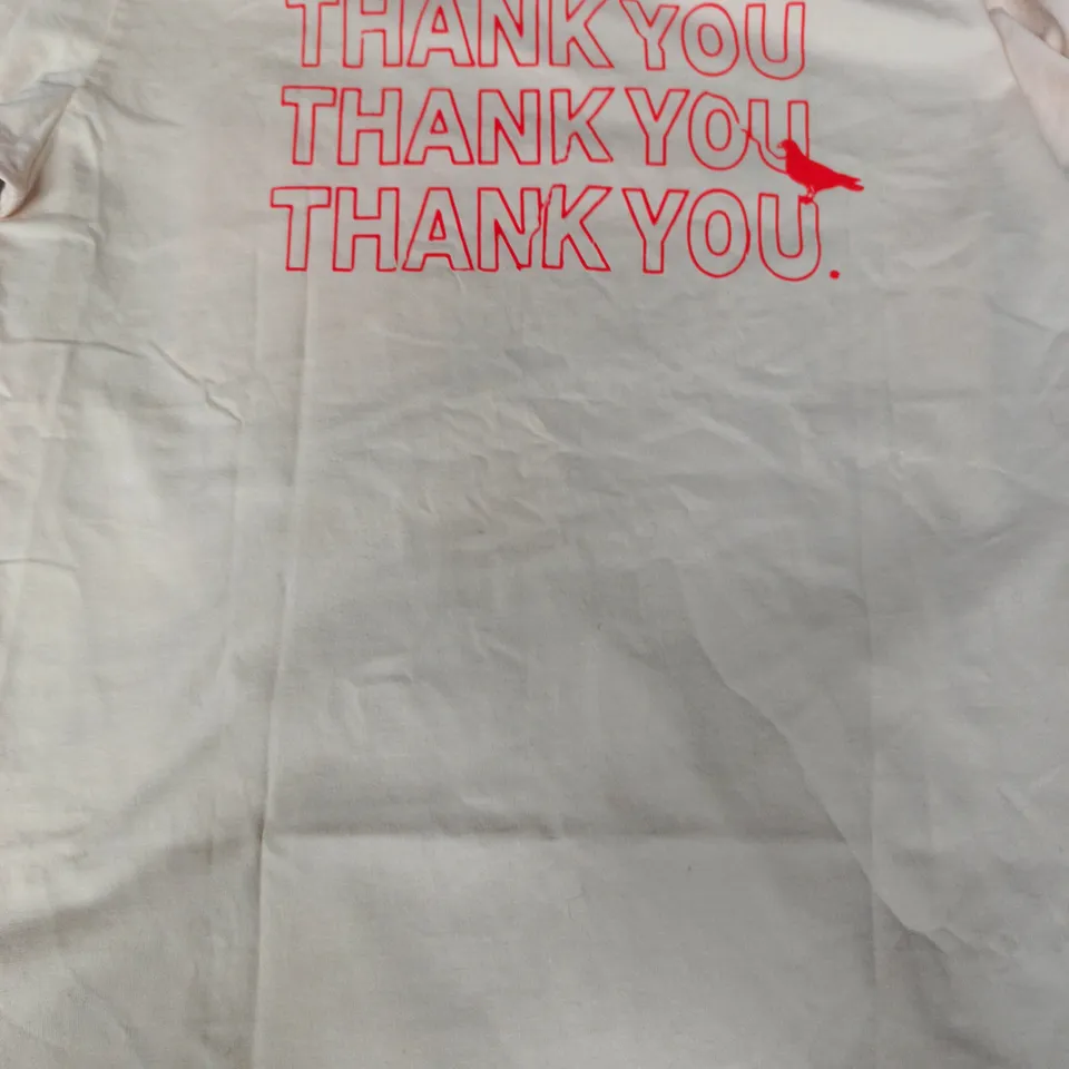 MAC MILLER I LOVE LIFE THANK YOU T-SHIRT IN CREAM SIZE MEDIUM