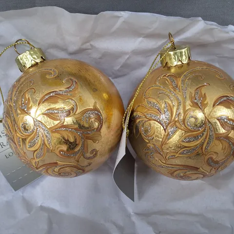 SET OF 12 GISELA GRAHAM DECORATIVE BAUBLES IN GOLD