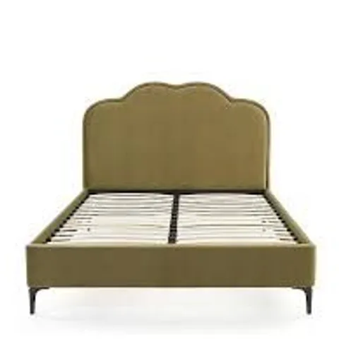 BOXED ORINOCO KING SIZE BED FRAME - DARK GREEN (2 BOXES)