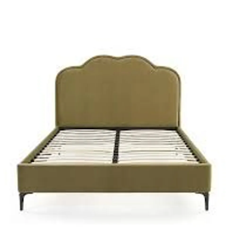 BOXED ORINOCO KING SIZE BED FRAME - DARK GREEN (2 BOXES)