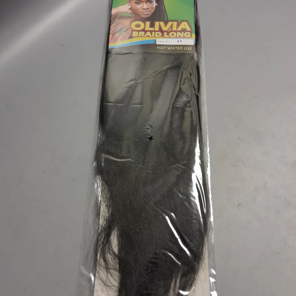 LOT OF APPROX 20 OLIVIA COLLECTION BRAID LONG BLACK WIGS