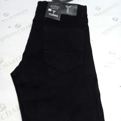 MENS TURBO DENIM JEANS IN BLACK SIZE 34