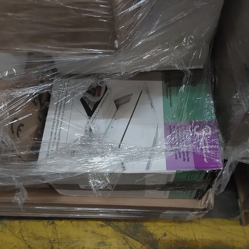 PALLET CONTAINING A LARGE QUANTITY OF ASSORTED CONSUMER PRODUCTS INCLUDING: SPORTS SCOOTER, AIR FRYER, PRINTER, LED SOLAR LIGHTS ECT ECT