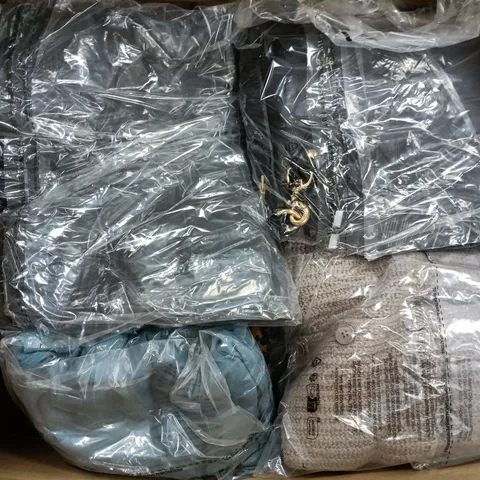 APPROXIMATELY 25 ASSORTED CLOTHING ITEMS IN VARIOUS SIZES, COLOURS & STYLES TO INCLUDE BRANDS SUCH AS DUNE, APRICOT, RUTH LANGSFORD, ETC - COLLECTION ONLY