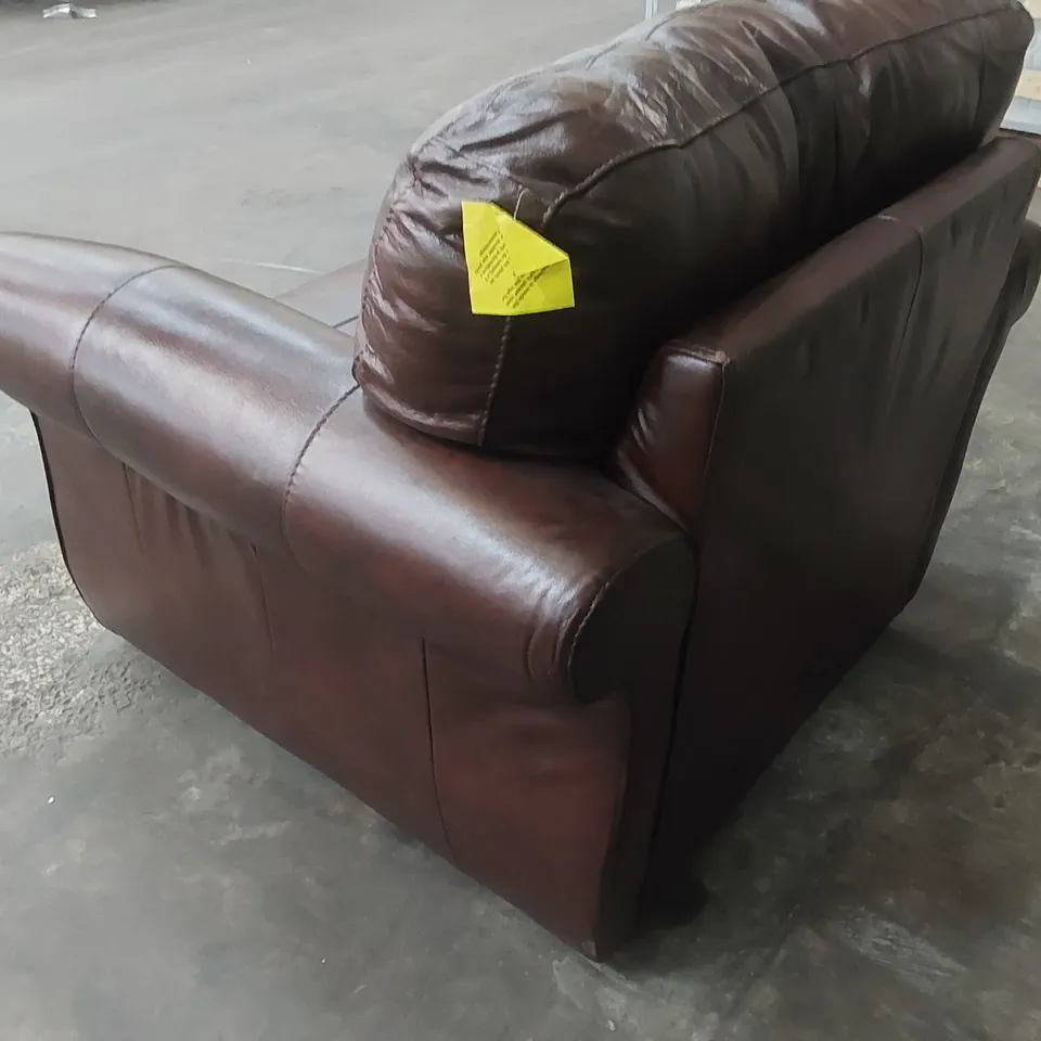 DESIGNER LEATHER UPHOLSTERED ARMCHAIR 