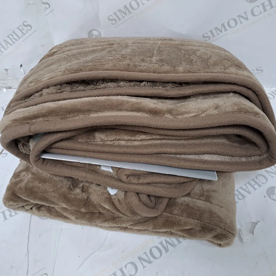 COZEE HOME VELVETSOFT HEATED BLANKET IN DARK TAUPE