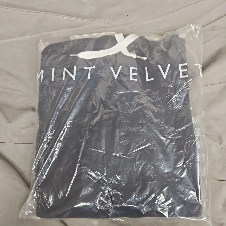 BAGGED MINT VELVET NAVY SIDE STRIPE HOODIE - SMALL