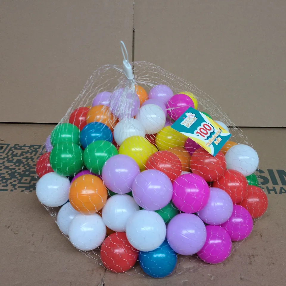 Multicolour Ball Pit Balls – 100-piece mesh bag set