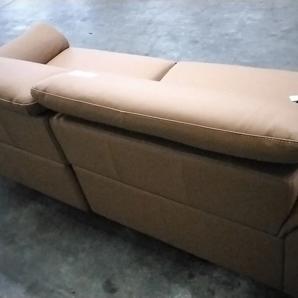 QUALITY ITALIAN DESIGNER POWER RECLINER LARGE SOFA IN RUST ORANGE LEATHER