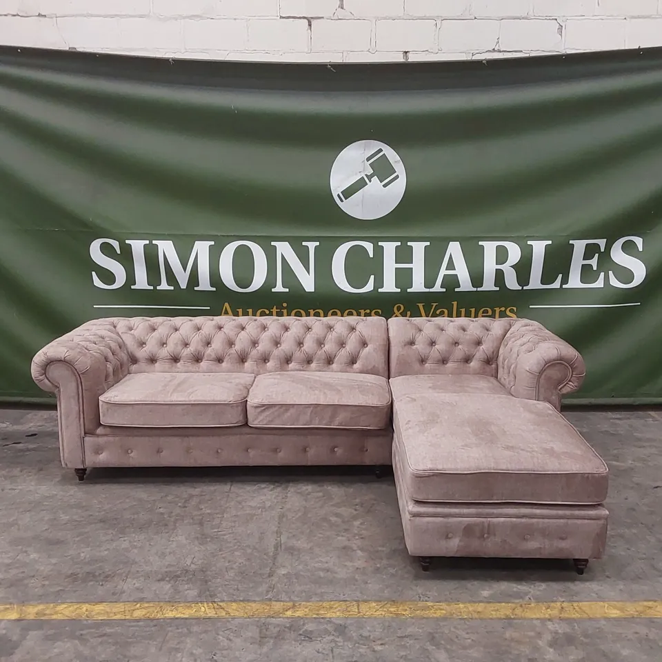 LAURA CHESTERFIELD FABRIC RIGHT HAND CORNER CHAISE  RRP £1999