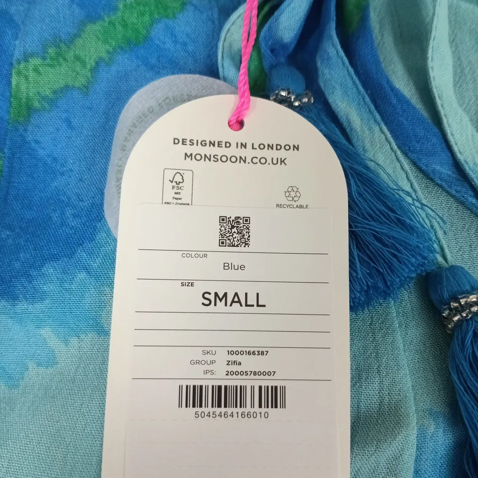 MONSOON BLUE SHORTS– SMALL (DESIGNED IN LONDON)