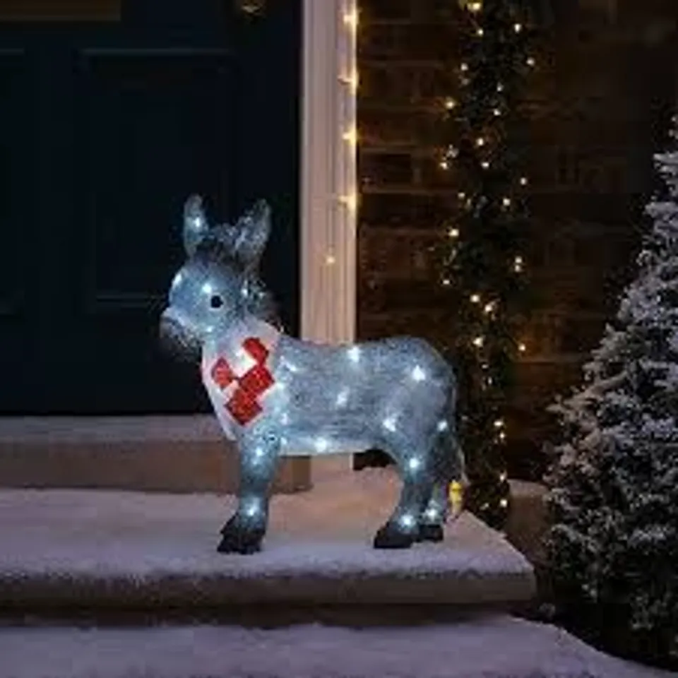 BOXED NEO 34 CM DONKEY ACRYLIC CHRISTMAS LIGHT 30 COOL WHITE LED CHRISTMAS LIGHT (1 BOX)