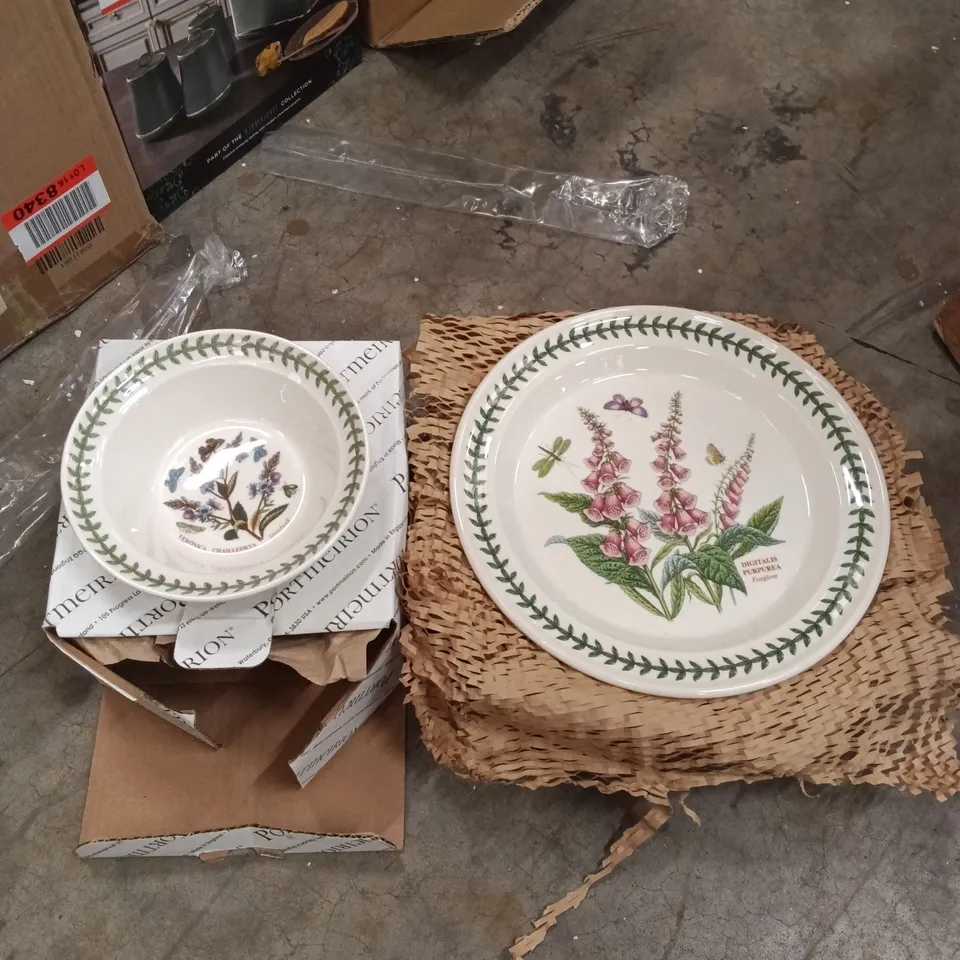 BOXED PORTMEIRION BOTANIC GARDEN TABLEWARE (SET OF 3 PLATES/3 BOWLS) (1 BOX)