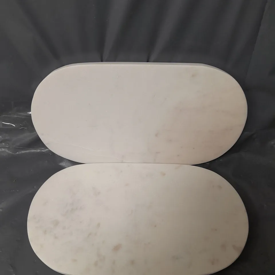 SET OF 2 MICHELLE KEEGAN DECORATIVE MARBLE TRAYS