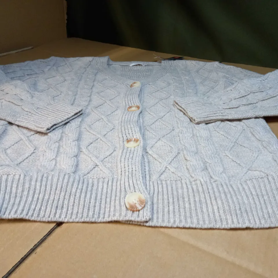 COTTON TRADER OATMEAL KNITTED CARDIGAN - SIZE 16