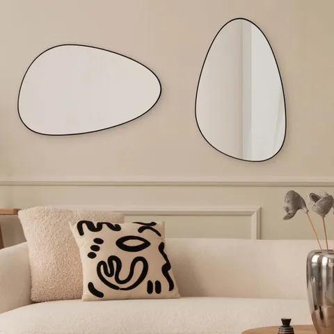 BOXED METAL ASYMMETRICAL MIRROR