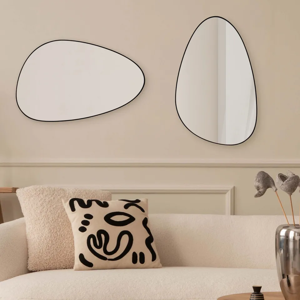 BOXED METAL ASYMMETRICAL MIRROR 