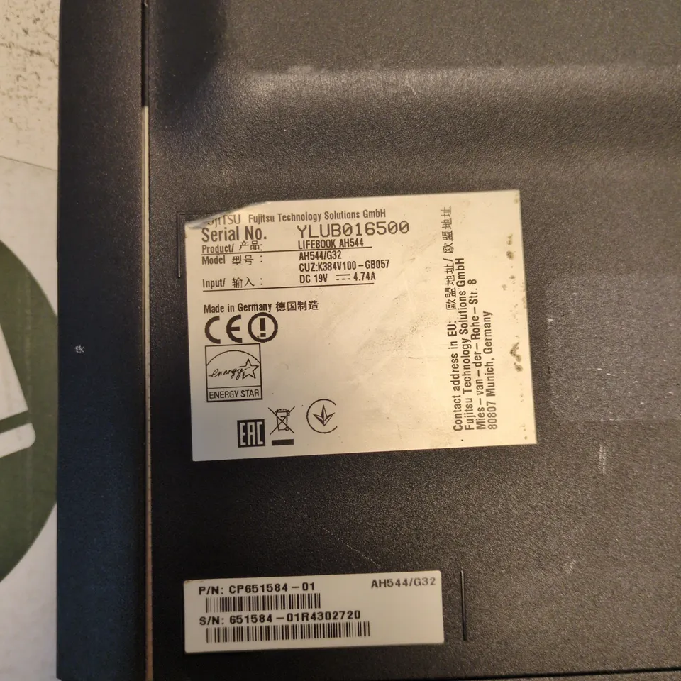 FUJITSU LIFEBOOK AH454 LAPTOP