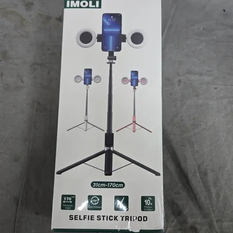 IMOLI SELFIE STICK TRIPOD WITH PHONE MOUNT AND DUAL LIGHTS – TELESCOPIC 31CM–170CM