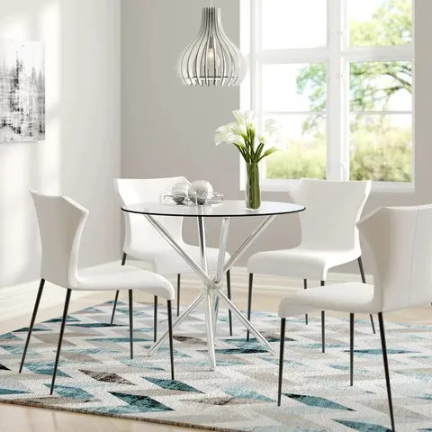 BOXED GLASS DINING TABLE (2 BOXES)