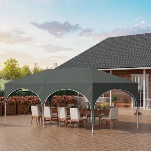 BOXED POP UP GAZEBO WITH SIDES 3M X 6M