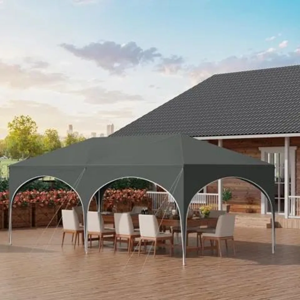 BOXED POP UP GAZEBO WITH SIDES 3M X 6M
