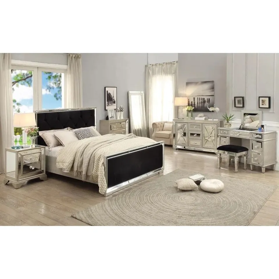BOXED BRANDI UPHOLSTERED SLEIGH BED DOUBLE (ONLY BOX 2 OF 2)