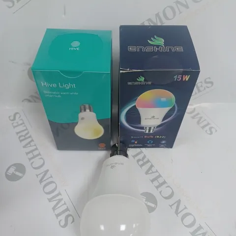 TWO BOXED SMART LIGHT BULBS - HIVE (SEALED) & ENSHINE