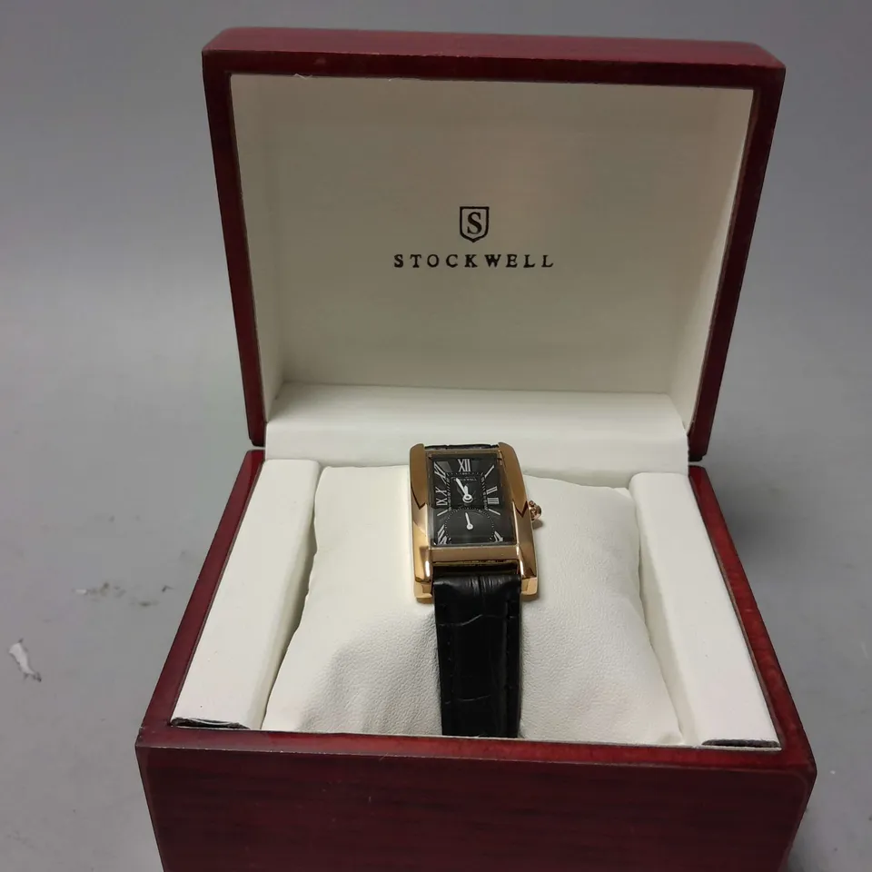 LADIES STOCKWELL WATCH – TEXTURED DIAL WITH SUB DIAL MINUTE HAND – LEATHER STRAP