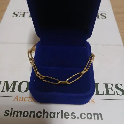 GOLD 9CT ITALIAN GOLD PAPERCLIP BRACELET 2.1G