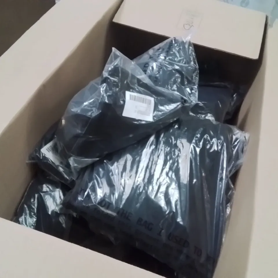 BOX CONTAINING APPROXIMATELY 20 BRAND NEW CAPSULE TAPERED BLACK TROUSERS 22R WOMEN'S 