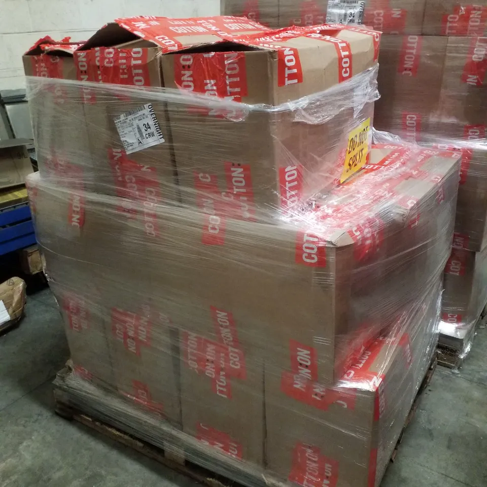 PALLET CONTAINING ASSORTED CLOTHING INCLUDING JEANS, JACKETS & JORTS