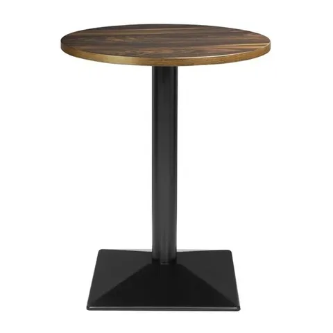 BOXED BOLERO COMPLETE TABLE ROUND DARK WOOD EFFECT 600MM