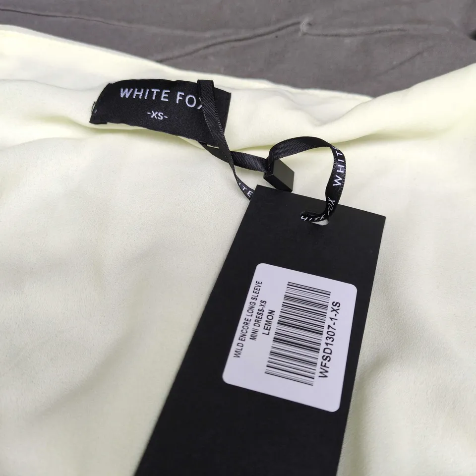 WHITE FOX WILD ENCORE LONG SLEEVE MINI DRESS – LEMON, XS