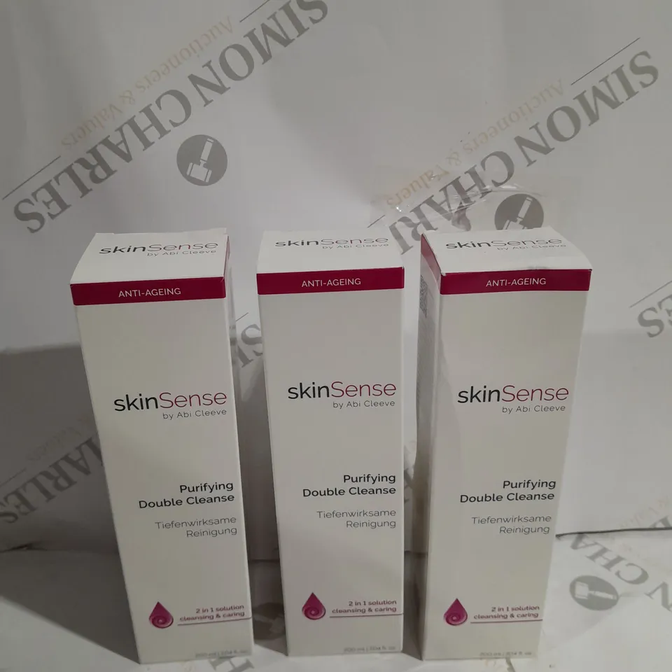 3 X SKINSENSE ANTI-AGEING PURIFYING DOUBLE CLEANSE 200ML