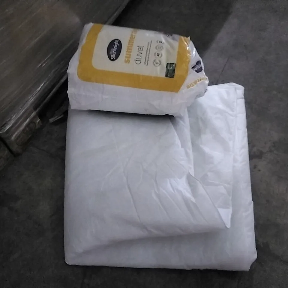 PALLET OF ASSORTED ITEMS TO INCLUDE: BAGGED AND LOOSE DUVETS 