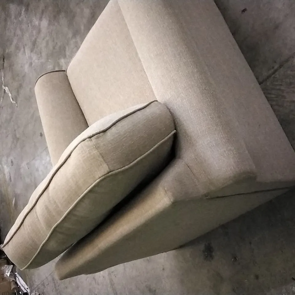 QUALITY DESIGNER BEIGE FABRIC ARMCHAIR 