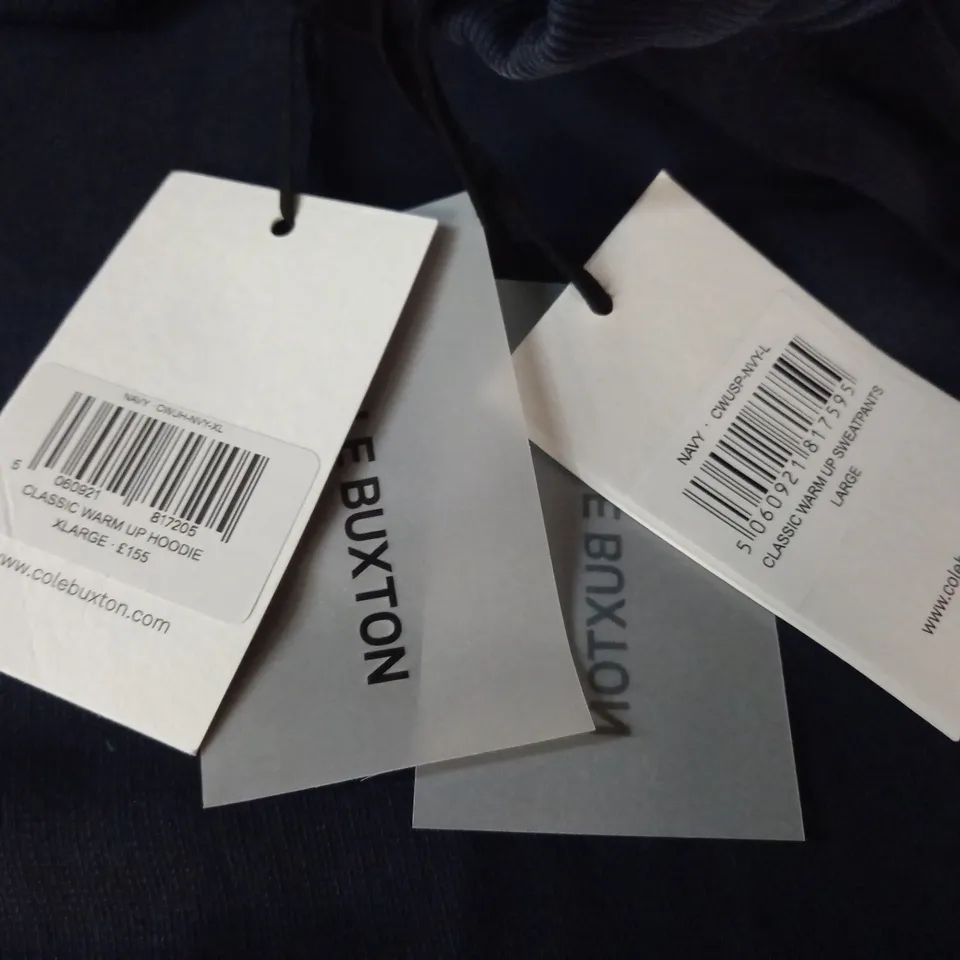 COLE BUXTON WARM UP HOODIES OR SWEATPANTS IN NAVY - HOODIE XL PANTS L