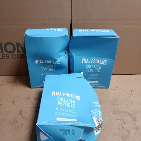 3 X VITAL PROTEINS COLLAGEN PEPTIDES 10 SACHET BOXES UNFLAVOURED