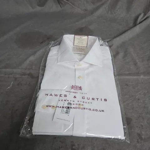 HAWES & CURTIS WINDSOR EXTRA SLIM NON-IRON FULL CUTAWAY COLLAR SINGLE CUFF SHIRT WHITE SIZE 16/34