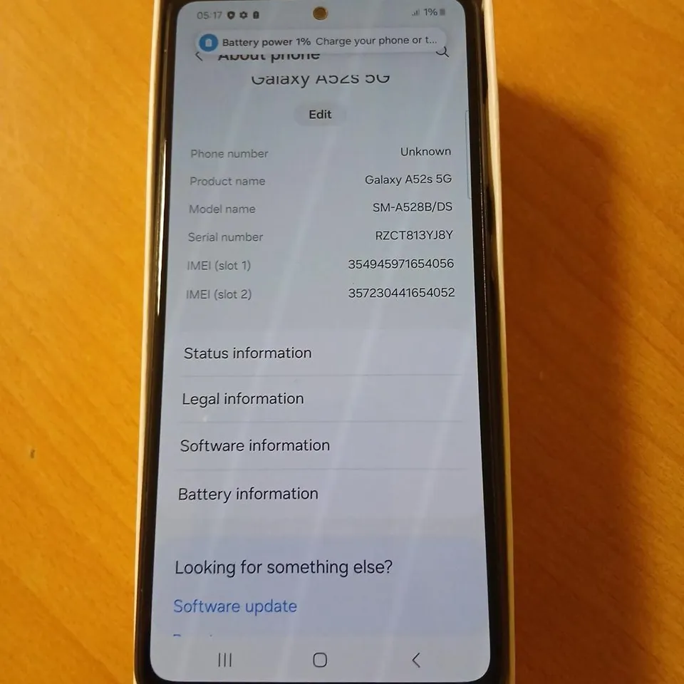 SAMSUNG GALAXY A52 5G SMARTPHONE – BLACK 