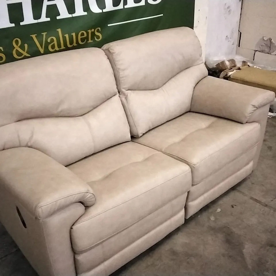 QUALITY BRITISH DESIGNED & MANUFACTURED G PLAN MOCHA LEATHER ELECTRIC RECLINING 2 SEATER SOFA