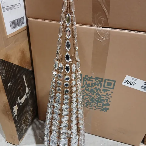 GISELA GRAHAM LONDON CRYSTAL CONE TREE ORNAMENT WITH STAR TOPPER