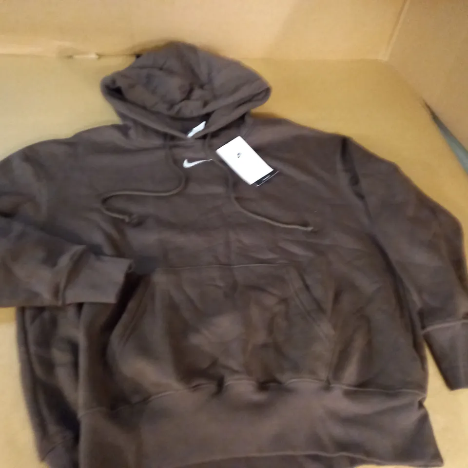 NIKE WOMENS OVERSIZED FIT HOODIE IN BROWN - XS