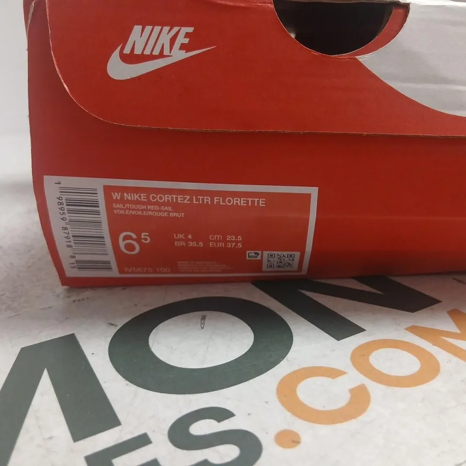 NIKE CORTEZ LTR FLORETTE – WOMEN'S UK 4 (US 6.5), WHITE/RED