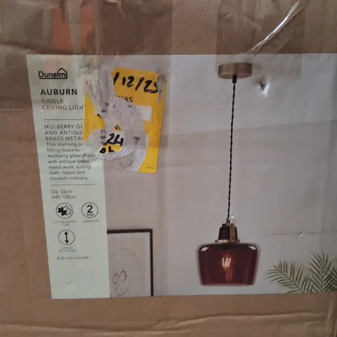 BOXED DUNELM AUBURN SINGLE CEILING LIGHT – MULBERRY